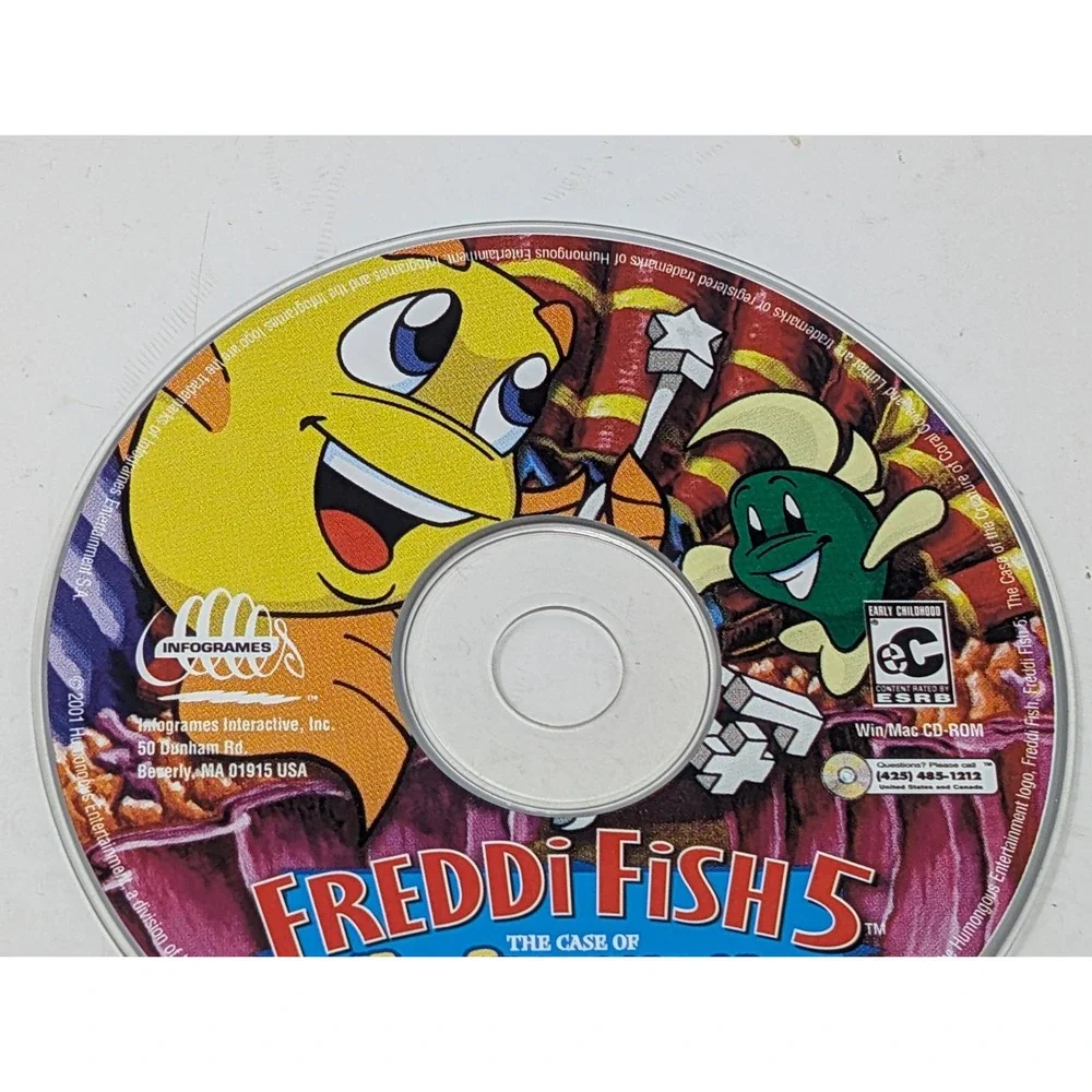 Freddi Fish 5 Creature Of Coral Cove (2001) PC CD ROM Computer‎ Video Game